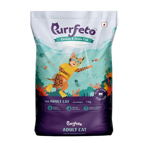 Purrfeto Adult Dry Cat Food with Chicken & Ocean Fish - 7kg