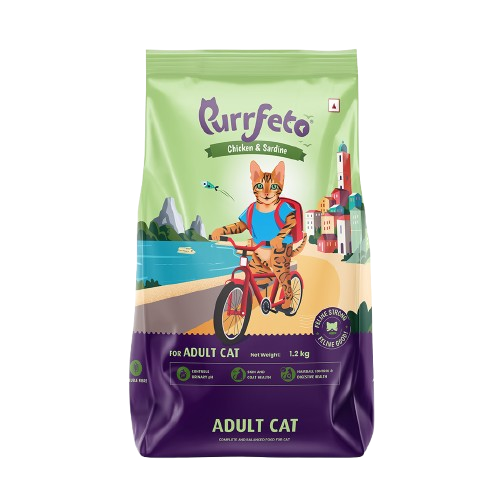 Purrfeto Adult Dry Cat Food with Chicken & Sardine - 1.2kg