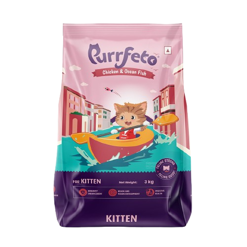 Purrfeto Dry Cat Food for Kitten with Chicken & Ocean Fish - 3kg