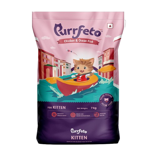 Purrfeto Dry Cat Food for Kitten with Chicken & Ocean Fish - 7kg