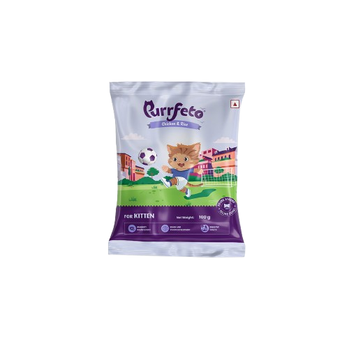 Purrfeto Dry Cat Food for Kitten with Chicken & Rice - 100g
