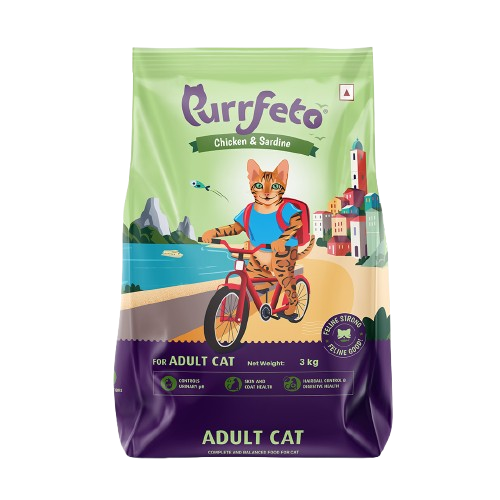 Purrfeto Adult Dry Cat Food with Chicken & Sardine - 3kg