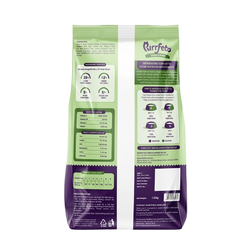 Purrfeto Adult Dry Cat Food with Chicken & Sardine - 1.2kg