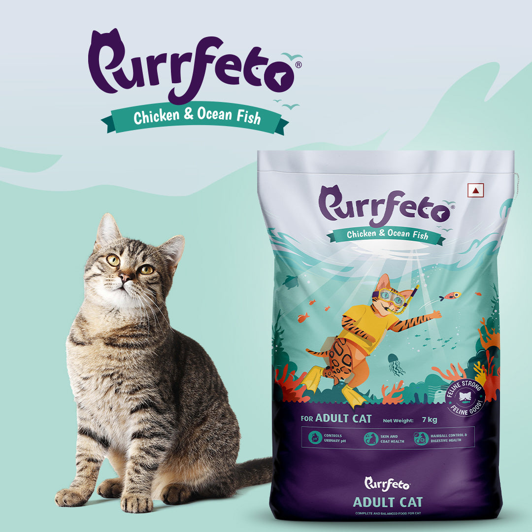 Purrfeto Adult Dry Cat Food with Chicken & Ocean Fish - 7kg