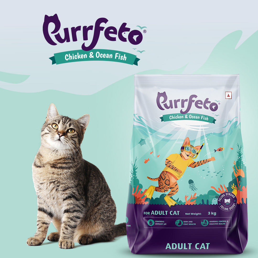 Purrfeto Adult Dry Cat Food with Chicken & Ocean Fish - 3kg