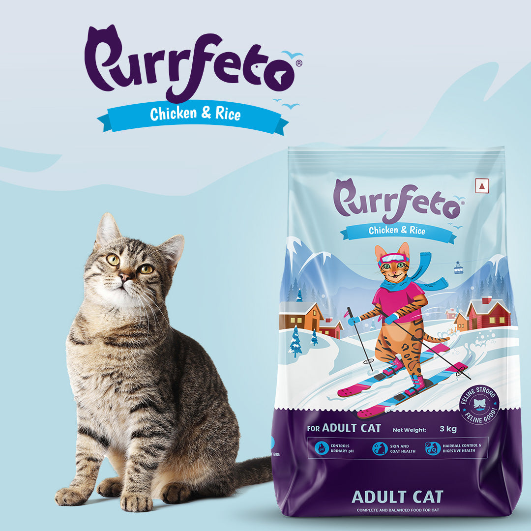 Purrfeto Adult Dry Cat Food with Chicken & Rice - 3kg