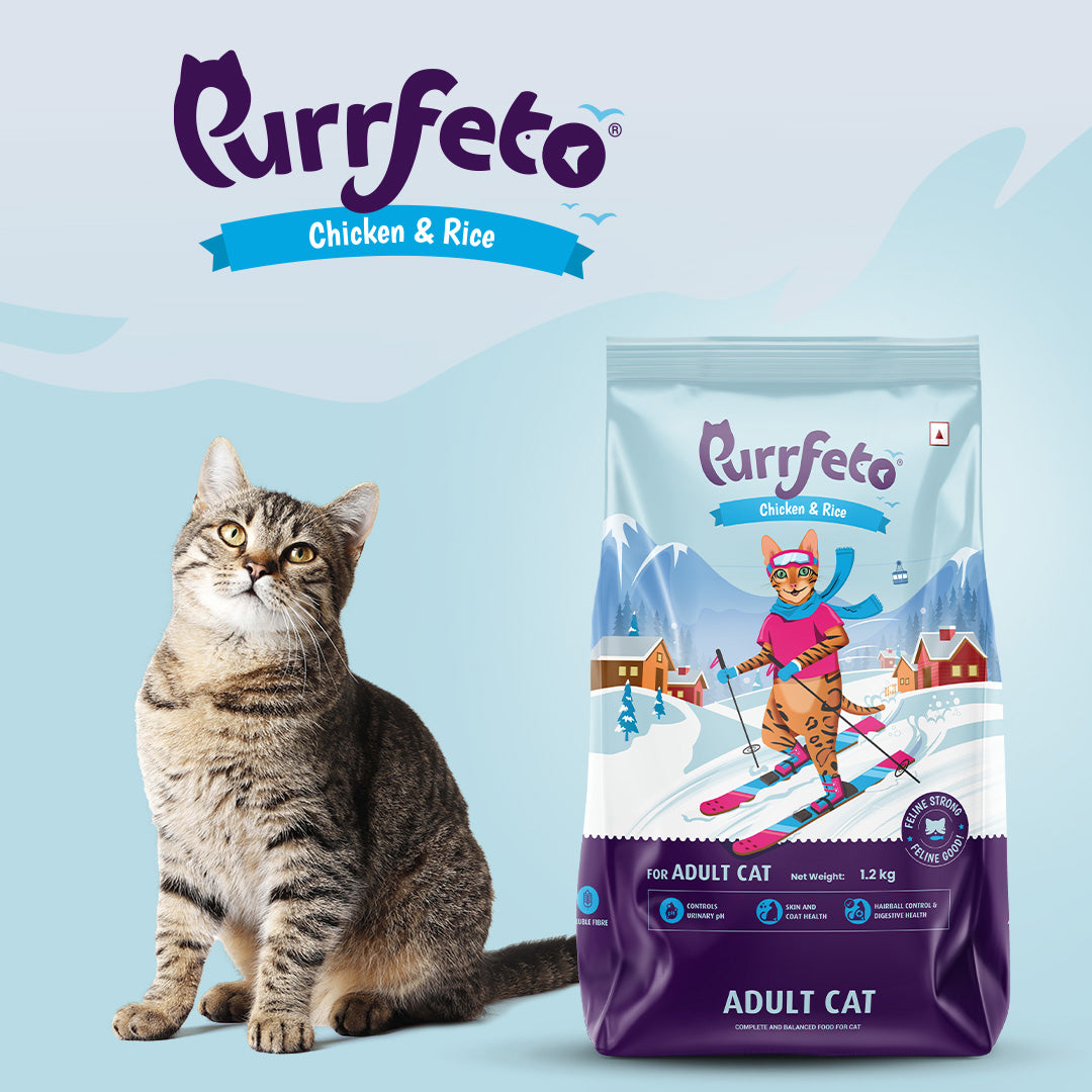 Purrfeto Adult Dry Cat Food with Chicken & Rice - 1.2kg