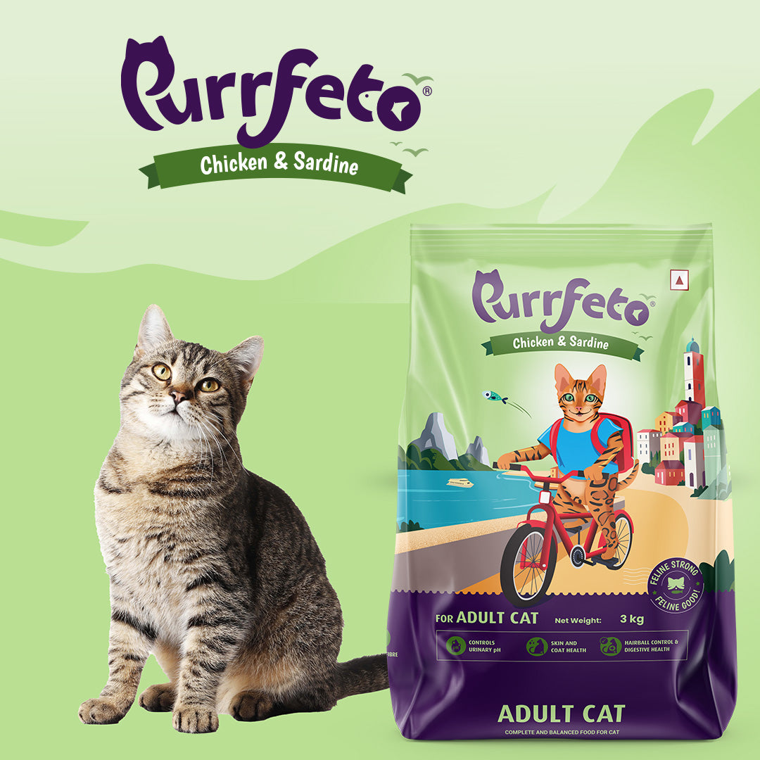 Purrfeto Adult Dry Cat Food with Chicken & Sardine - 3kg