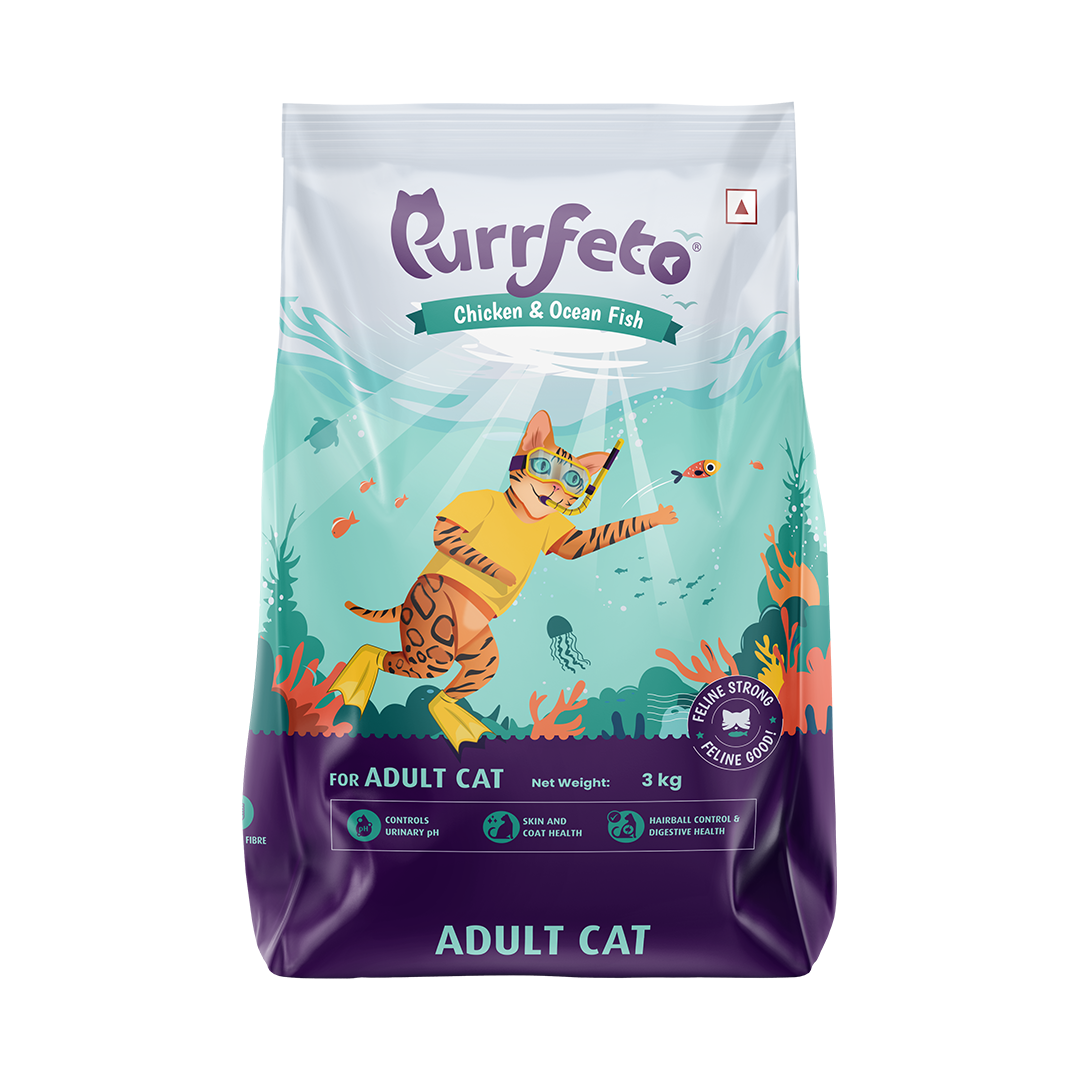 Purrfeto Adult Dry Cat Food with Chicken & Ocean Fish - 3kg