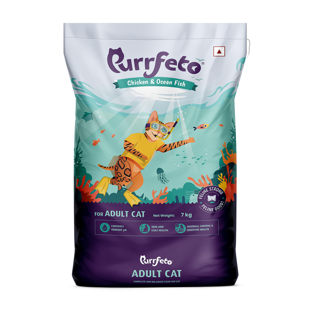 Purrfeto Adult Dry Cat Food with Chicken & Ocean Fish - 7kg