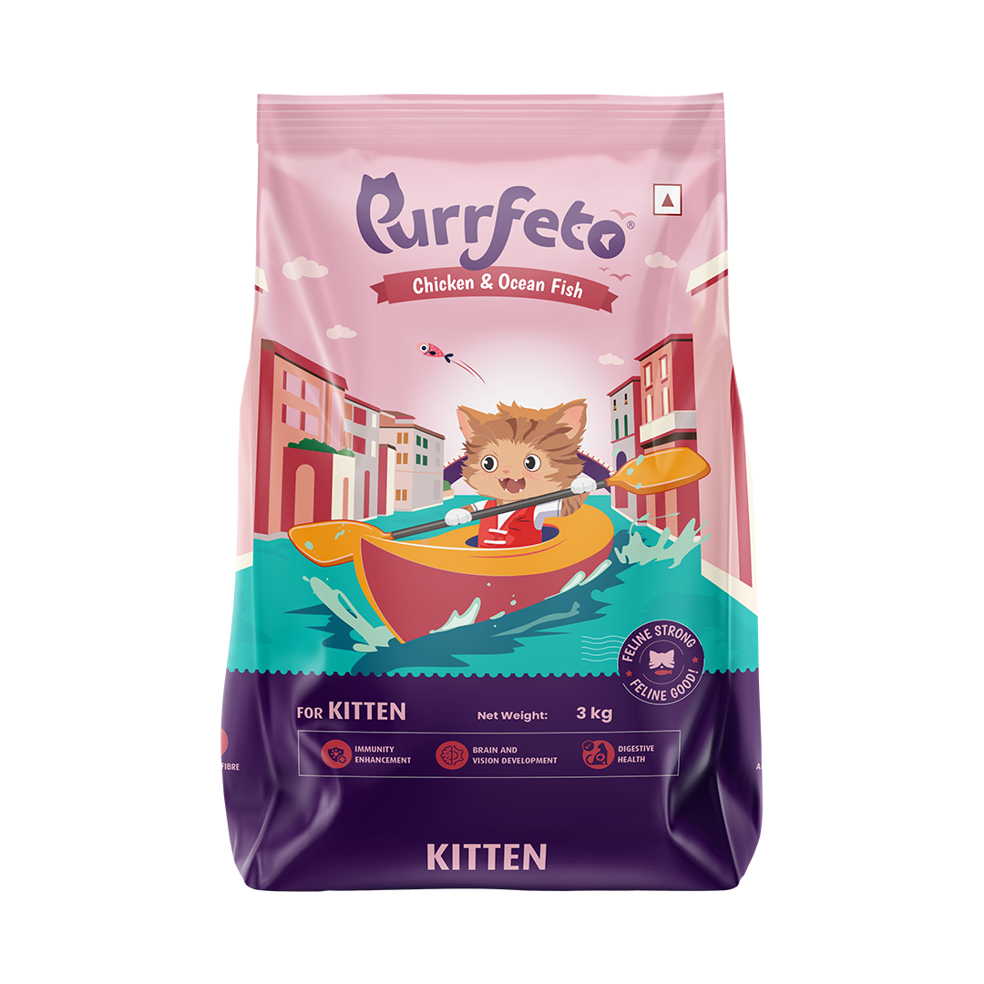 Purrfeto Dry Cat Food for Kitten with Chicken & Ocean Fish - 3kg