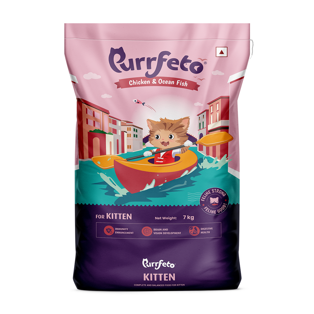 Purrfeto Dry Cat Food for Kitten with Chicken & Ocean Fish - 7kg