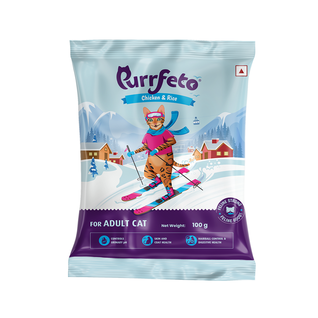 Purrfeto Adult Dry Cat Food with Chicken & Rice - 100g