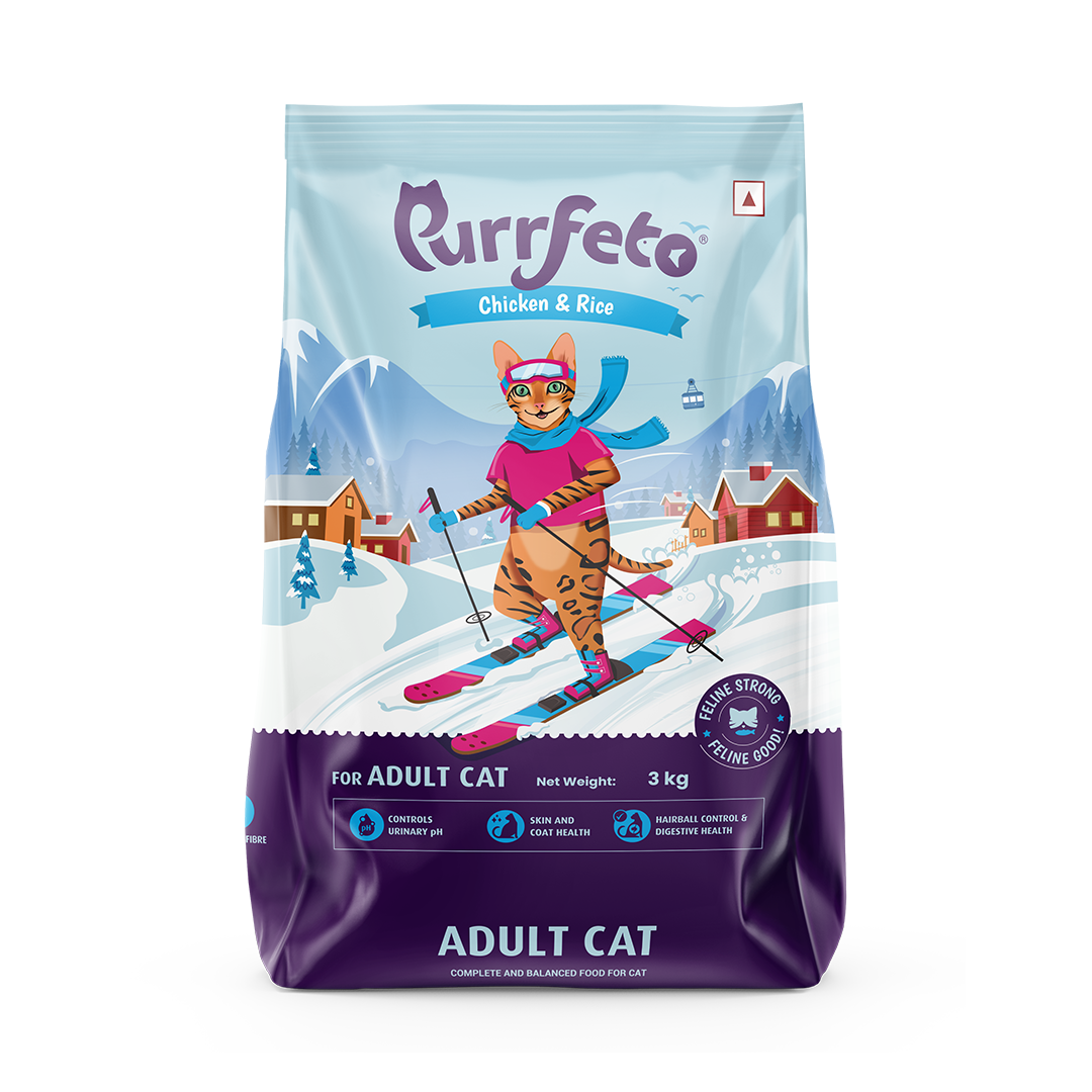 Purrfeto Adult Dry Cat Food with Chicken & Rice - 3kg
