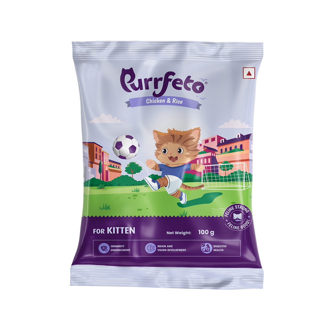 Purrfeto Dry Cat Food for Kitten with Chicken & Rice - 100g