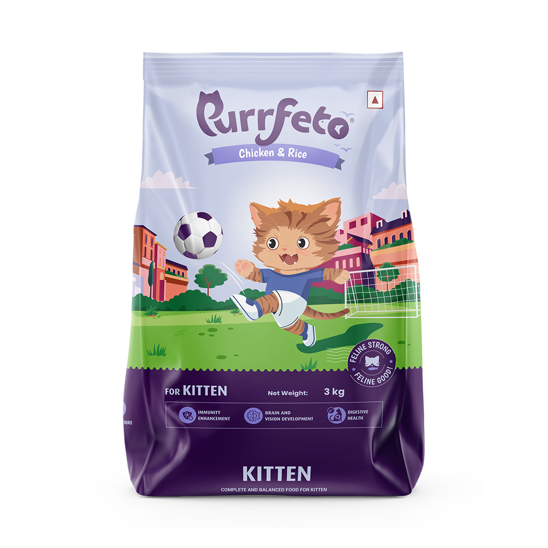 Purrfeto Dry Cat Food for Kitten with Chicken & Rice - 3 kg