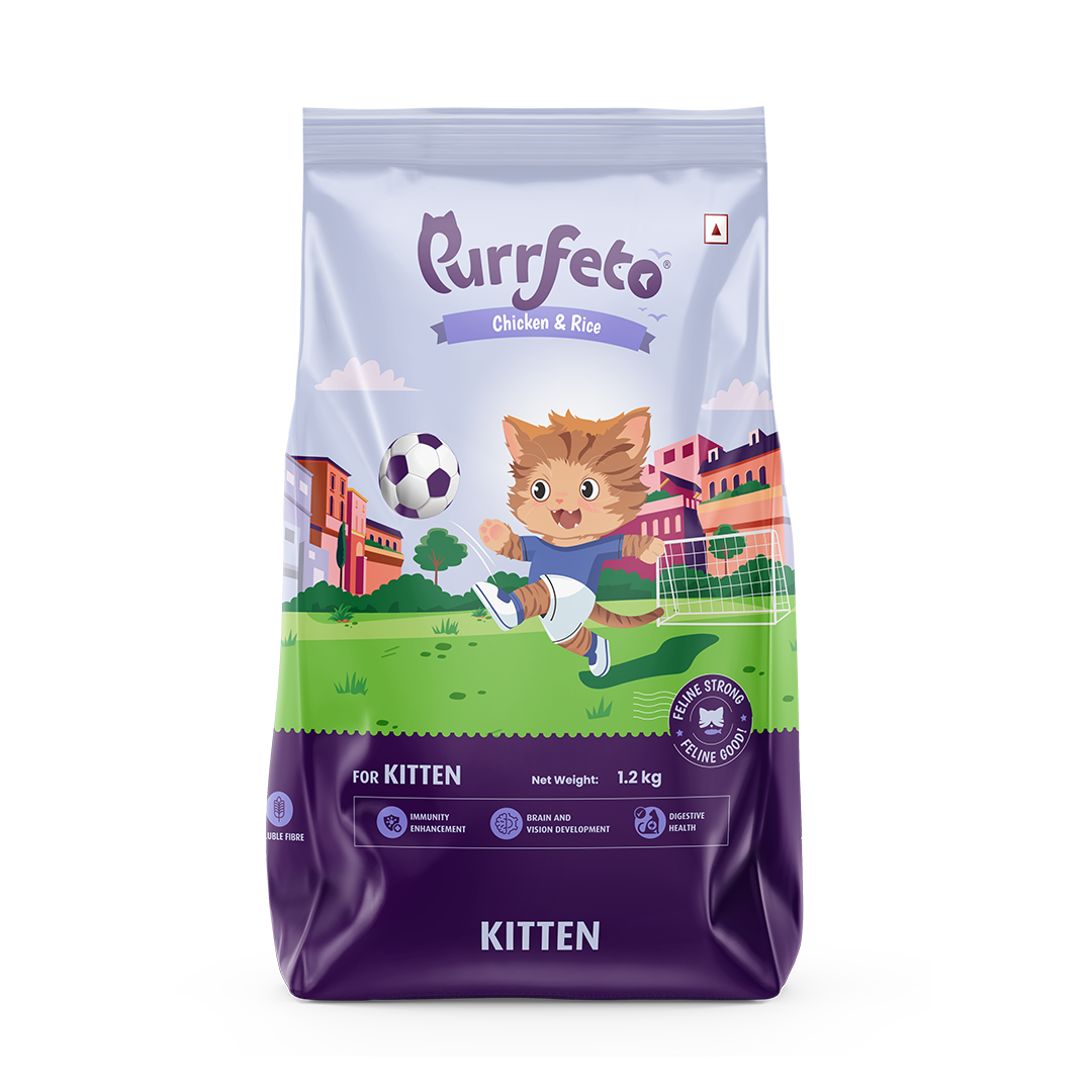 Purrfeto Dry Cat Food for Kitten with Chicken & Rice - 1.2kg