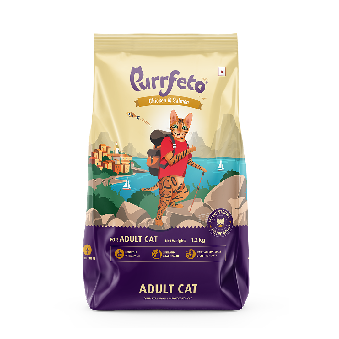 Purrfeto Adult Dry Cat Food with Chicken & Salmon - 1.2kg