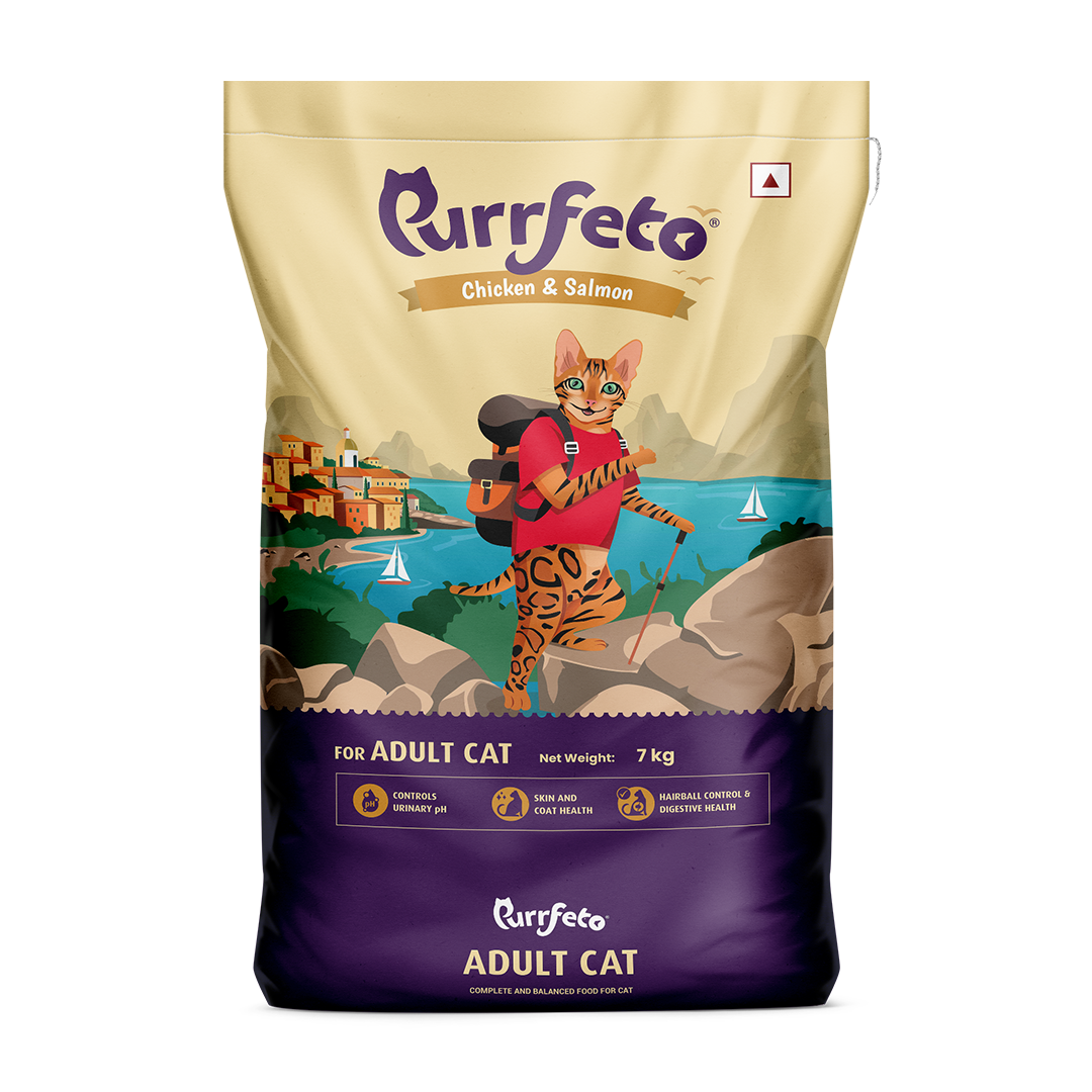 Purrfeto Adult Dry Cat Food with Chicken & Salmon - 7kg