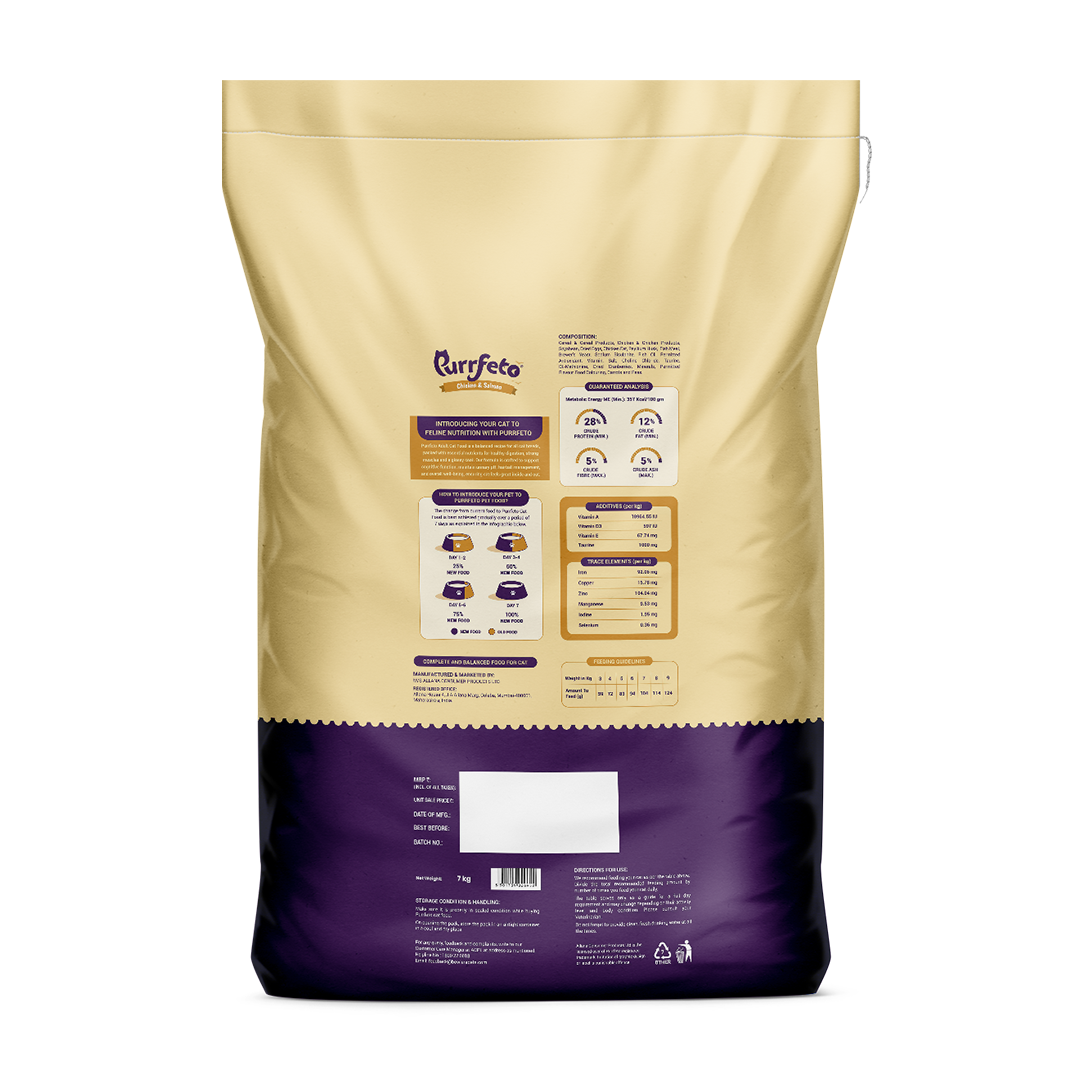 Purrfeto Adult Dry Cat Food with Chicken & Salmon - 7kg