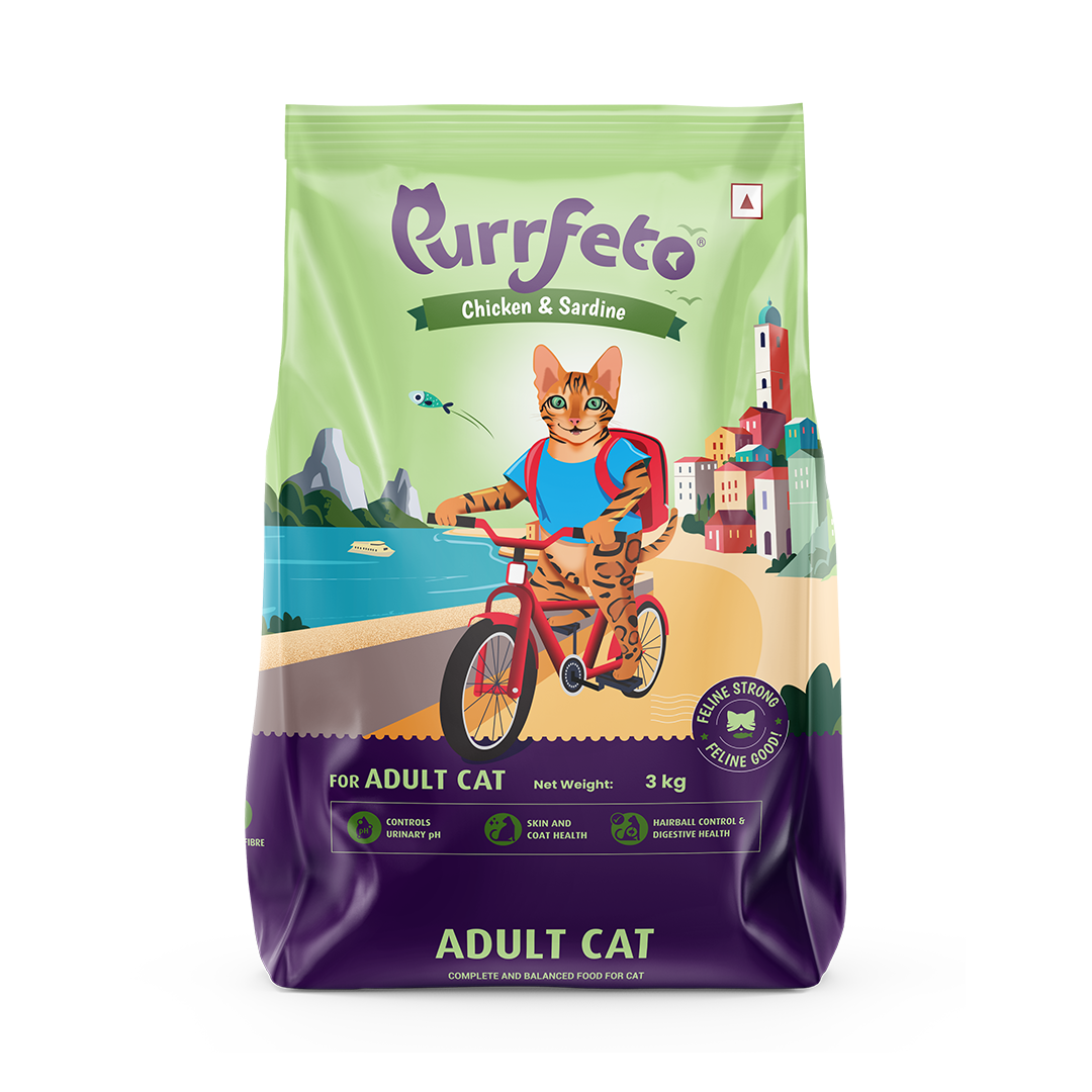Purrfeto Adult Dry Cat Food with Chicken & Sardine - 3kg
