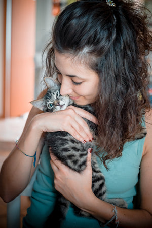 Customer with their cat
