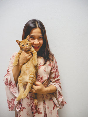 Customer with their cat